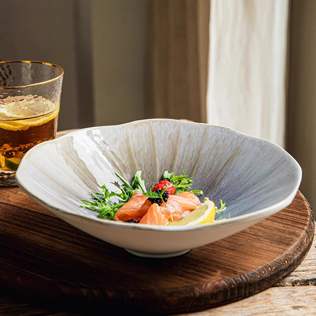 7.5 Inch Irregular Hand-glazed Ceramic Bowl