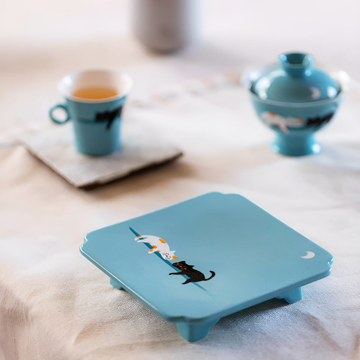 Ceramic Tea Cup Plate Serving Tray