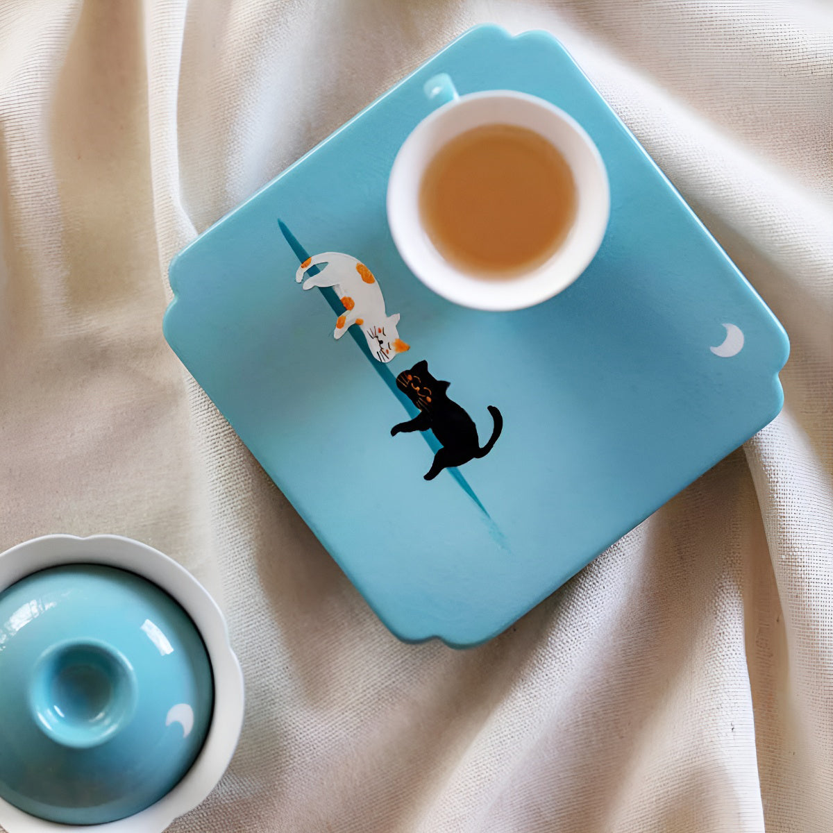 Ceramic Tea Cup Plate Serving Tray