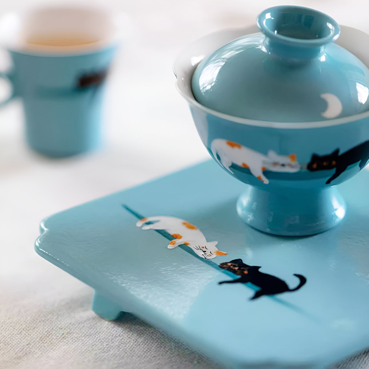 Ceramic Tea Cup Plate Serving Tray