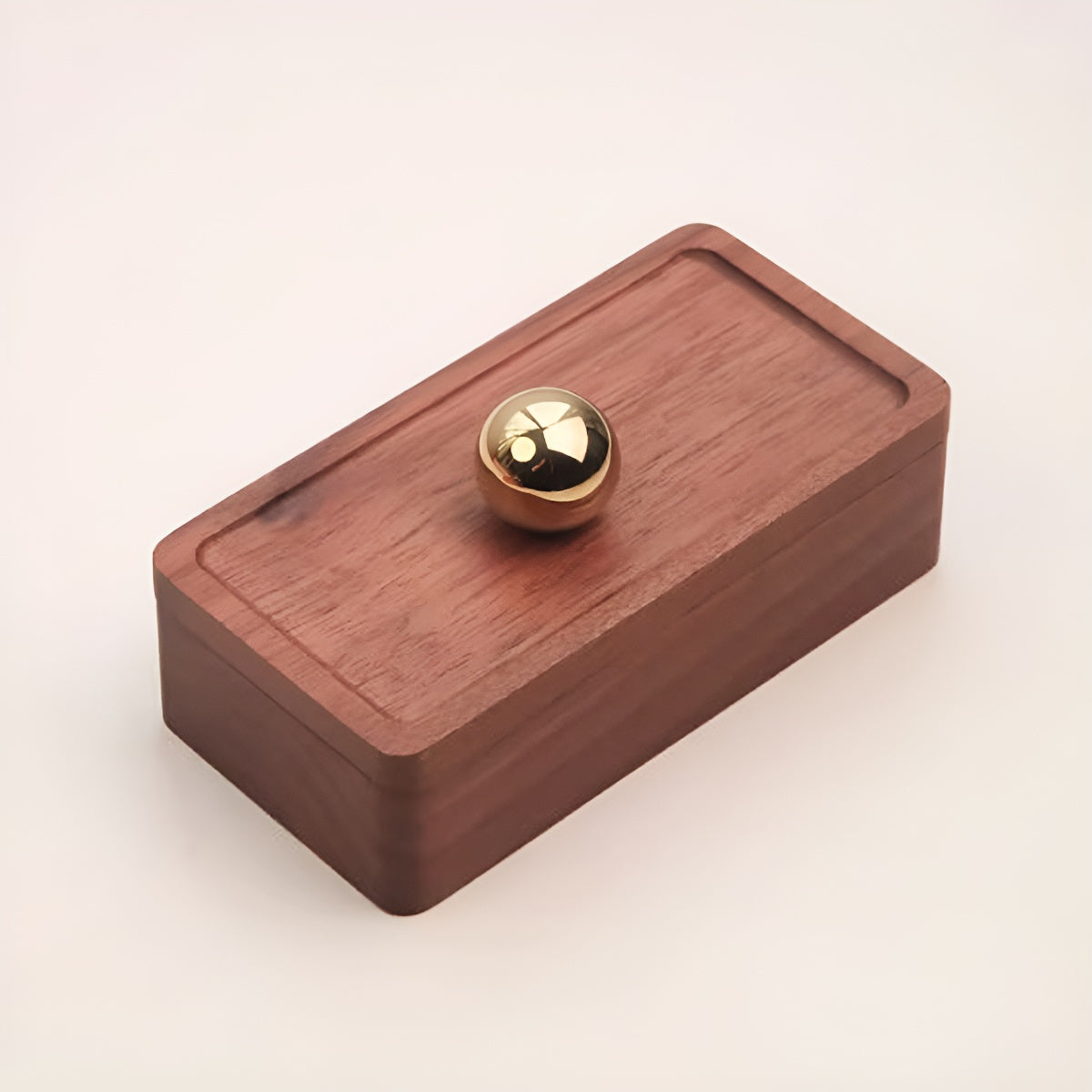 Dark Walnut Wood Velvet Jewelry Storage Box