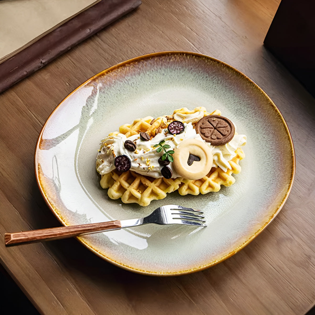 Kiln-Glazed Irregular Ceramic Bowl Plate Diningware