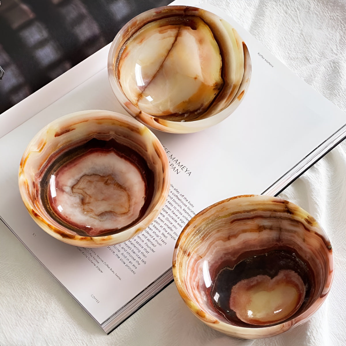 Natural Stone Storage Bowls