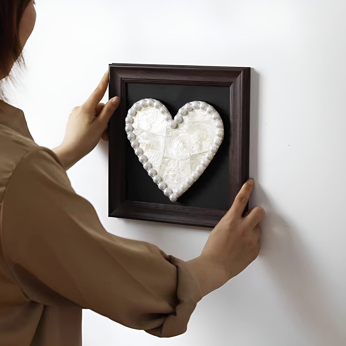 Heart-Shaped French Pearl Shell Wall Art