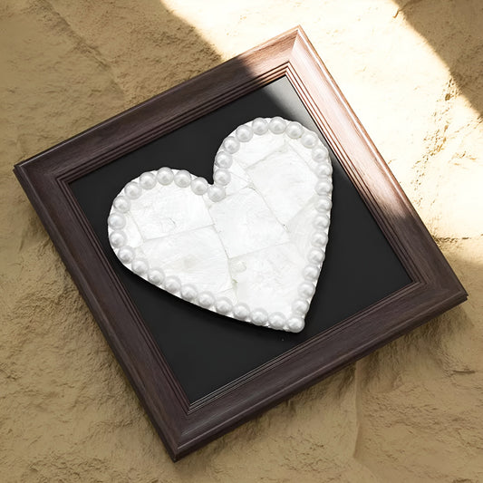 Heart-Shaped French Pearl Shell Wall Art