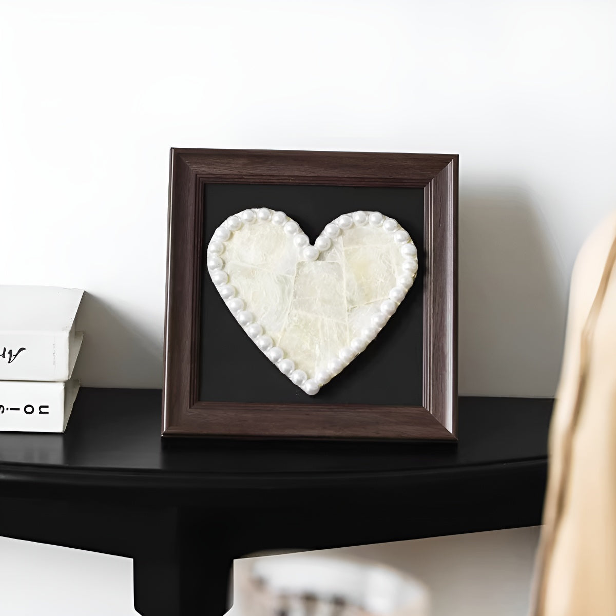 Heart-Shaped French Pearl Shell Wall Art