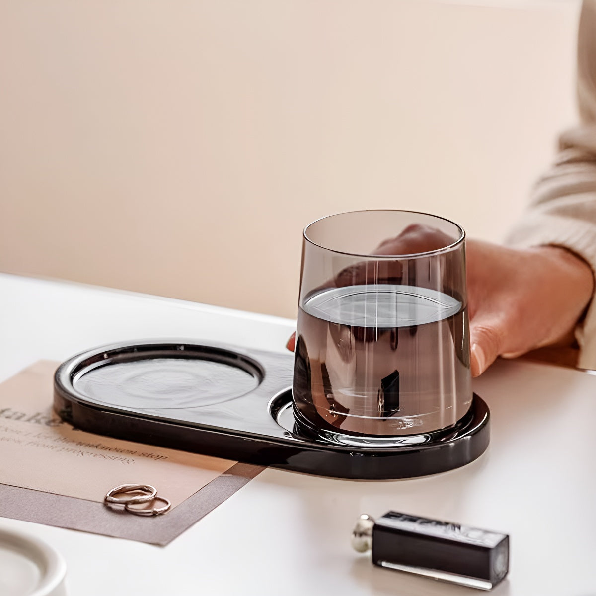 Minimalist Ceramic Cup Base Storage Tray