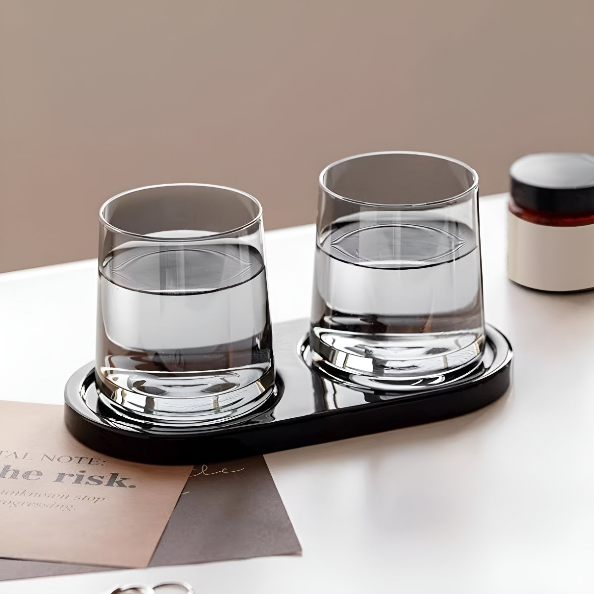 Minimalist Ceramic Cup Base Storage Tray