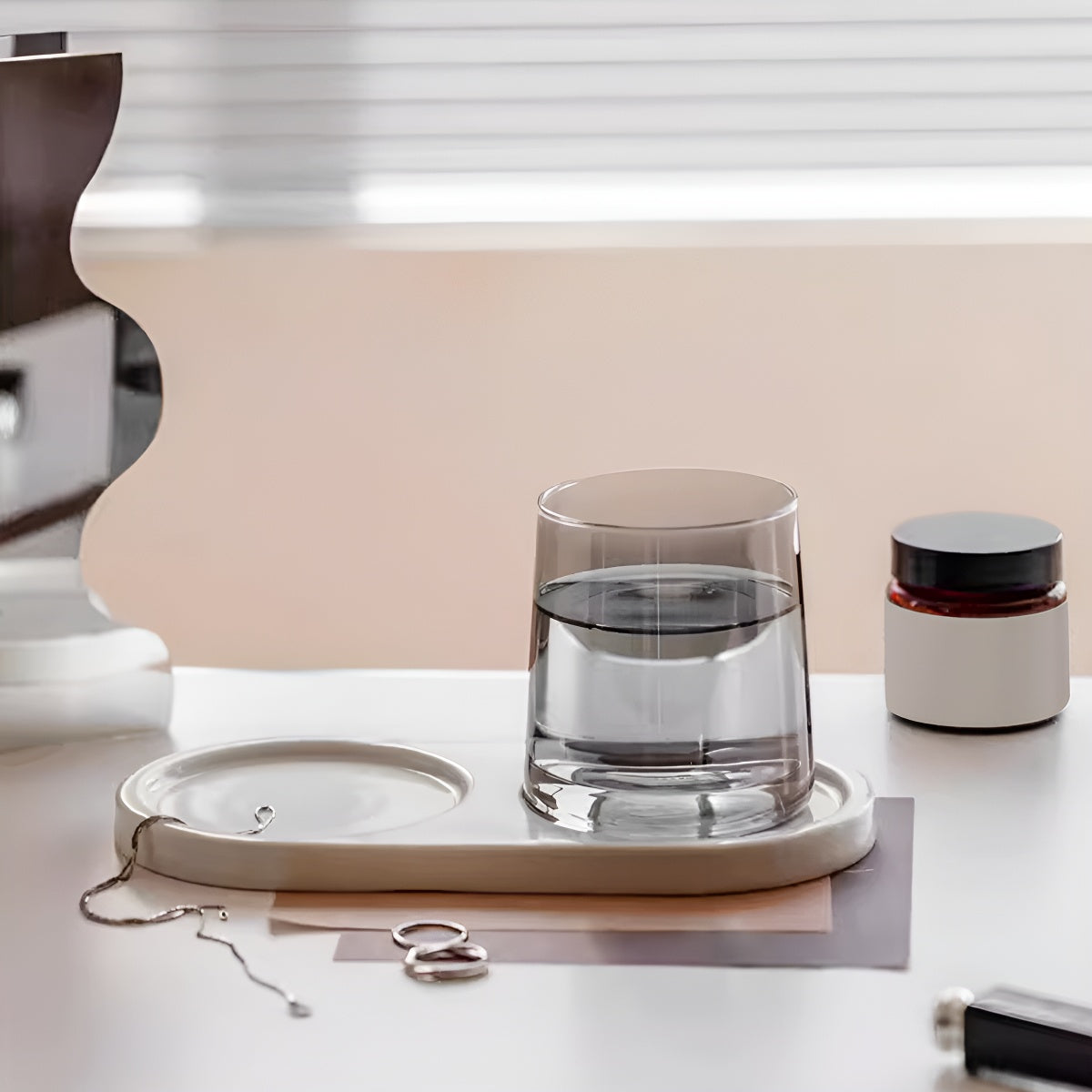 Minimalist Ceramic Cup Base Storage Tray